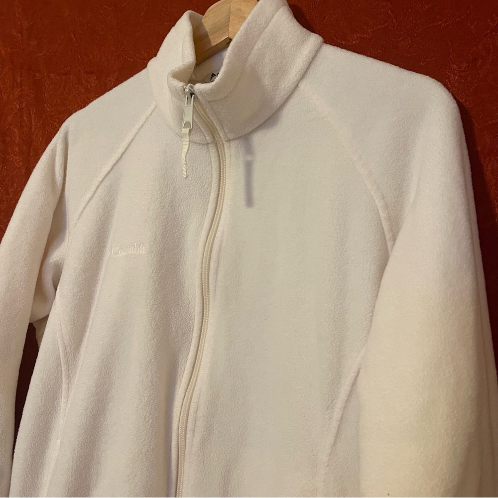 Columbia Women's Ivory Fleece Full Zipper Jacket Size Large - Picture 2 of 6